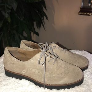 Earthies Beige Suede Flats